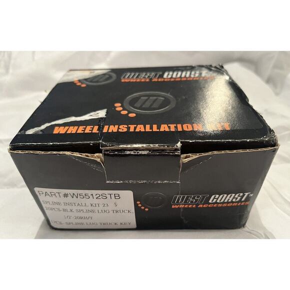20 Black West Coast Wheel Accessories Spline/Locking Lug Nuts 1/2’-20RH/T - Picture 4 of 6